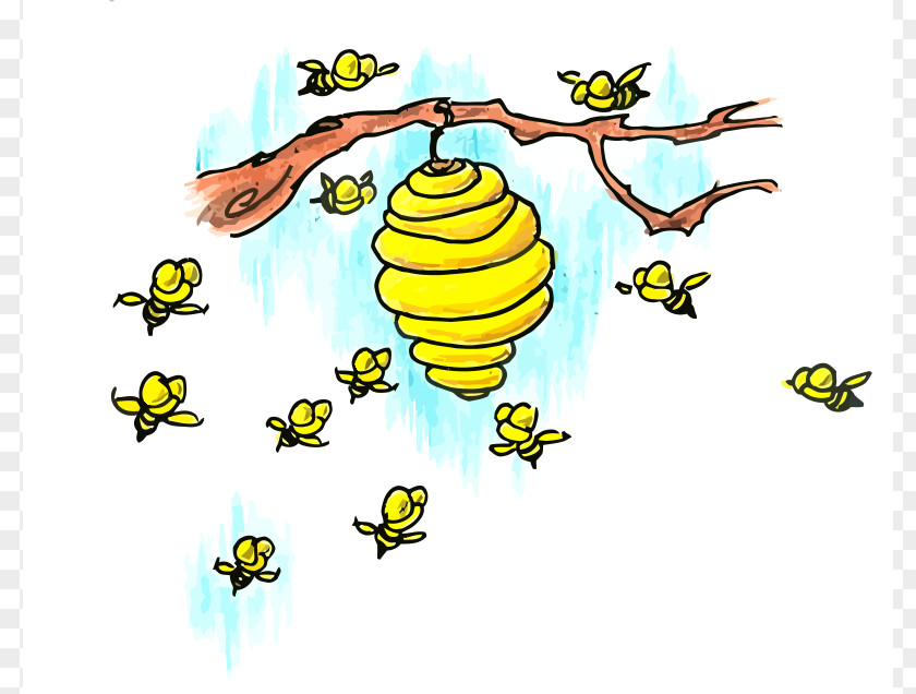 Honey Bee Cartoon Beehive Swarming Clip Art PNG