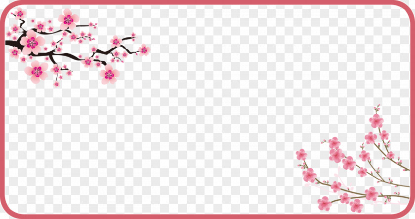 Cherry Flower Frame Sakura Floral PNG