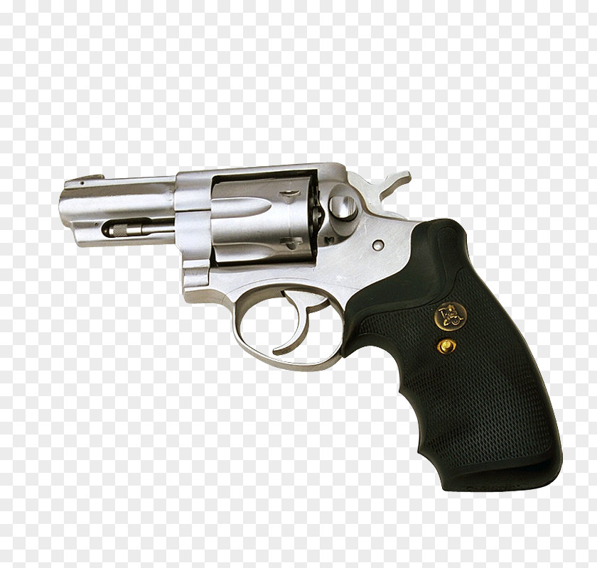 Silver Pistol Revolver Flowers And Guns Firearm Weapon PNG