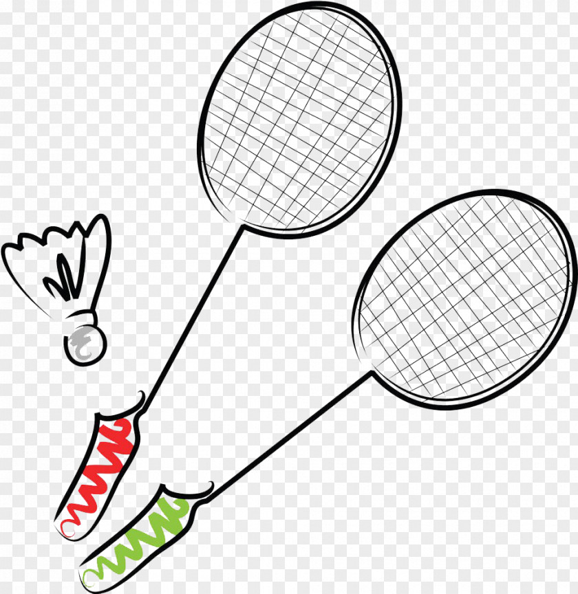 Hand-painted Badminton Badmintonracket Shuttlecock Clip Art PNG
