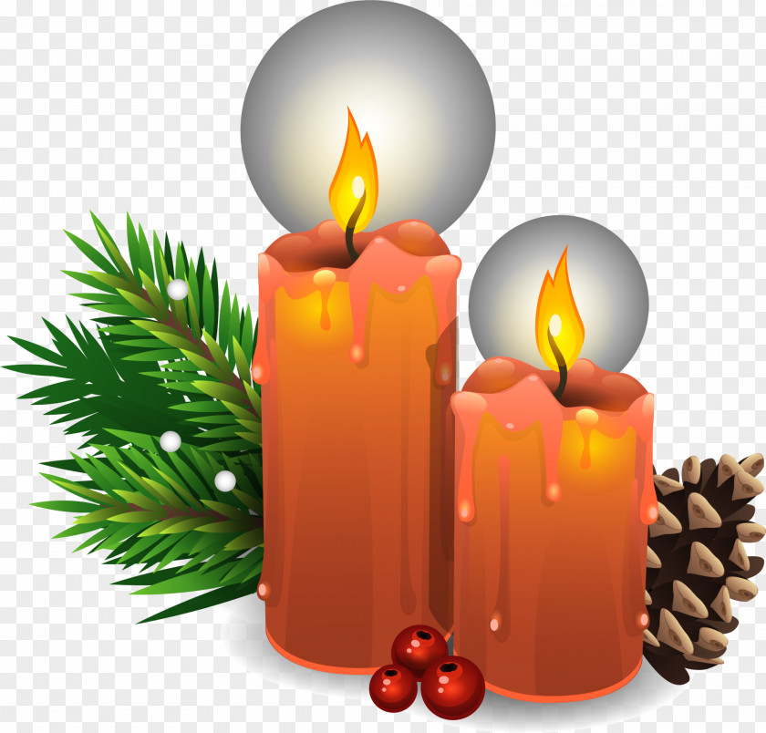 Orange Cone Candle Christmas Ornament PNG