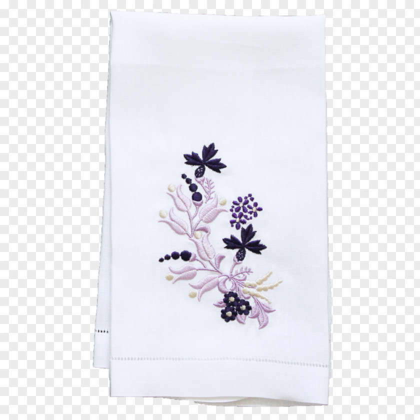 Purple Towel Textile Flower Embroidery PNG
