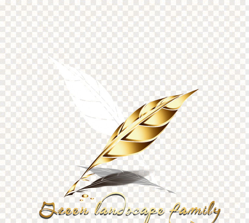 Golden Feather Computer File PNG