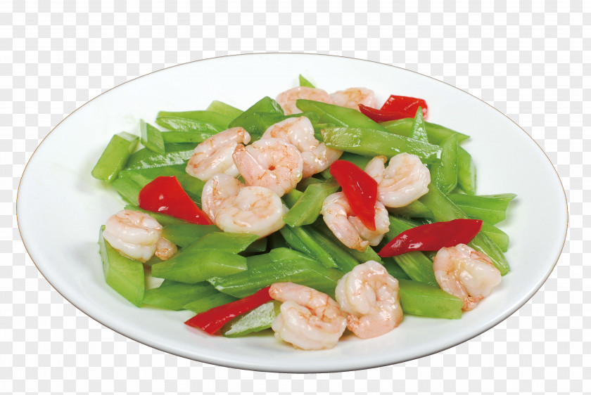 Lettuce Mix Shrimp Celtuce Spinach Salad Wok Food PNG
