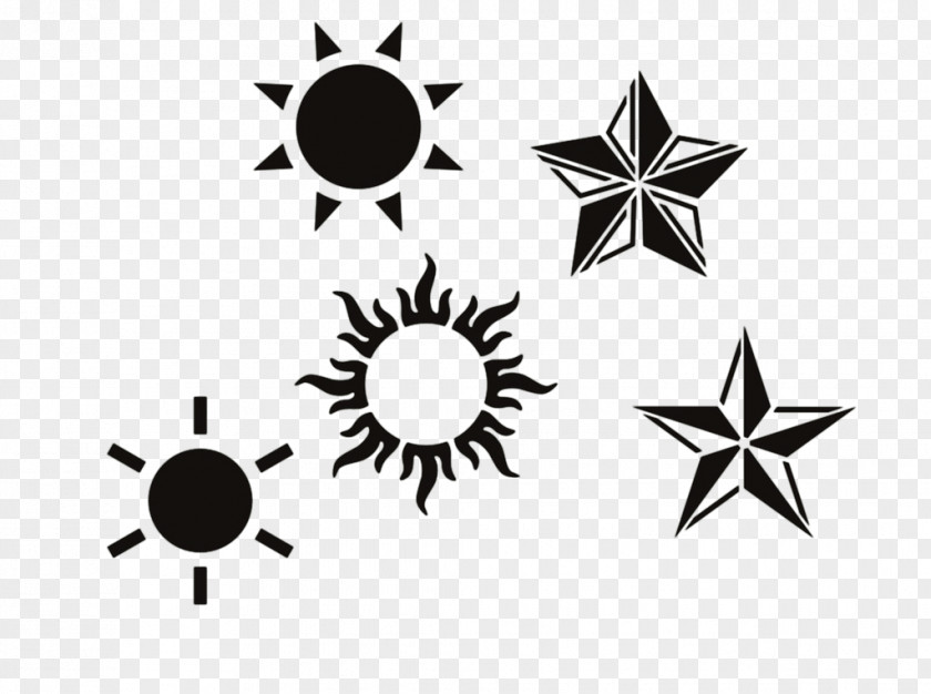 A Collection Of Five-star Material Tattoo Nautical Star PNG