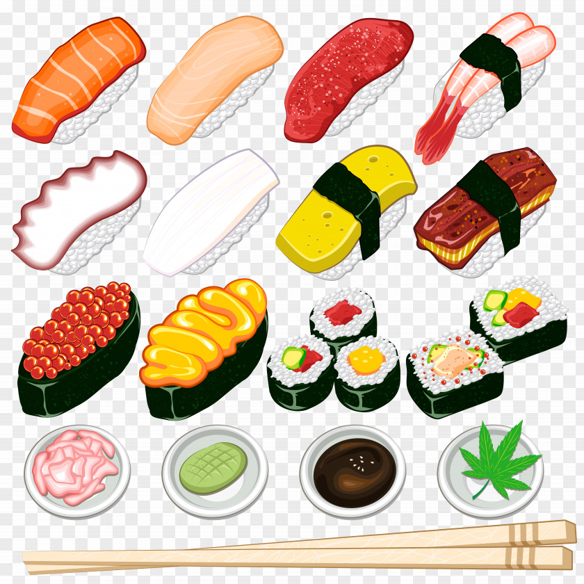 A Variety Of Sushi Food Collection Fast PNG