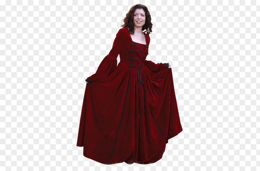 Renaissance Dress Robe Velvet Costume Clothing PNG