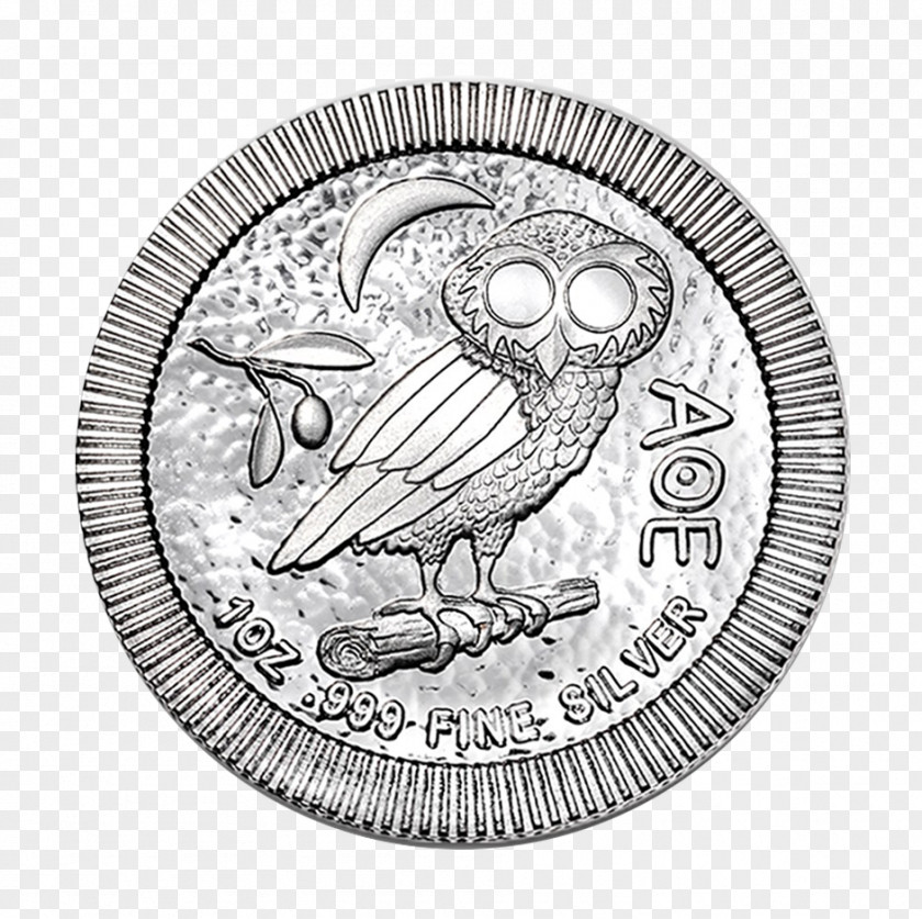 Silver Owl Of Athena Coin New Zealand Tetradrachm PNG