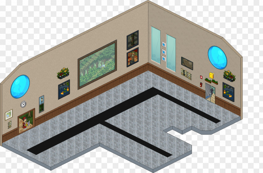 Hotel Habbo Room Hall Roof Building PNG