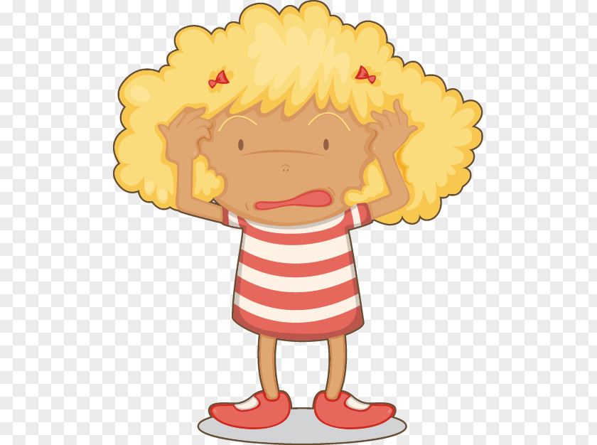 Painted Yellow Hair Child Startle Pattern PNG