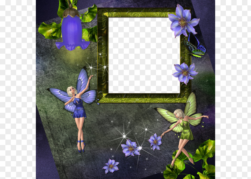 Purple Butterfly Elf Wall Border Fairy PNG