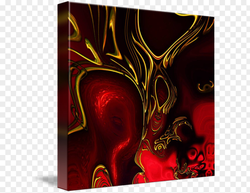 Golden Flame Acrylic Paint Modern Art Visual Arts PNG