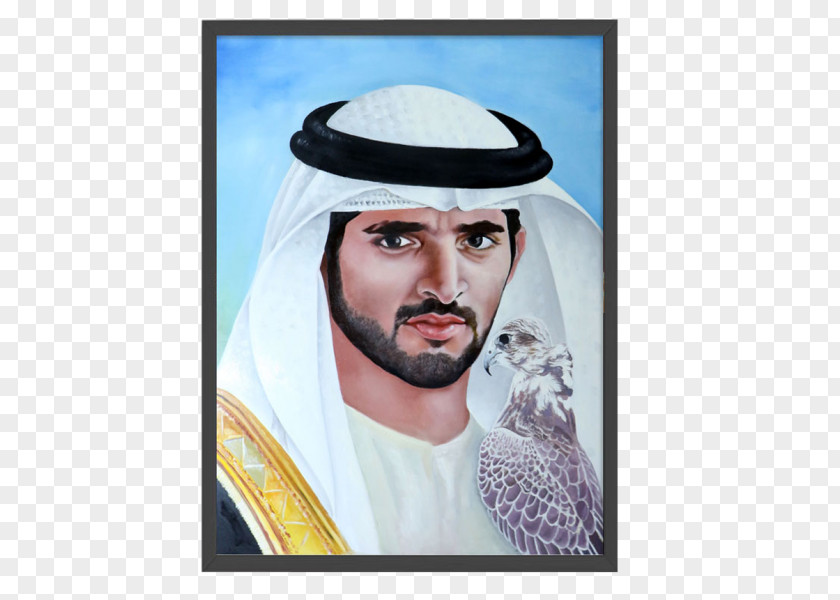 Painting Hamdan Bin Mohammed Al Maktoum Portrait Oil United Arab Emirates PNG