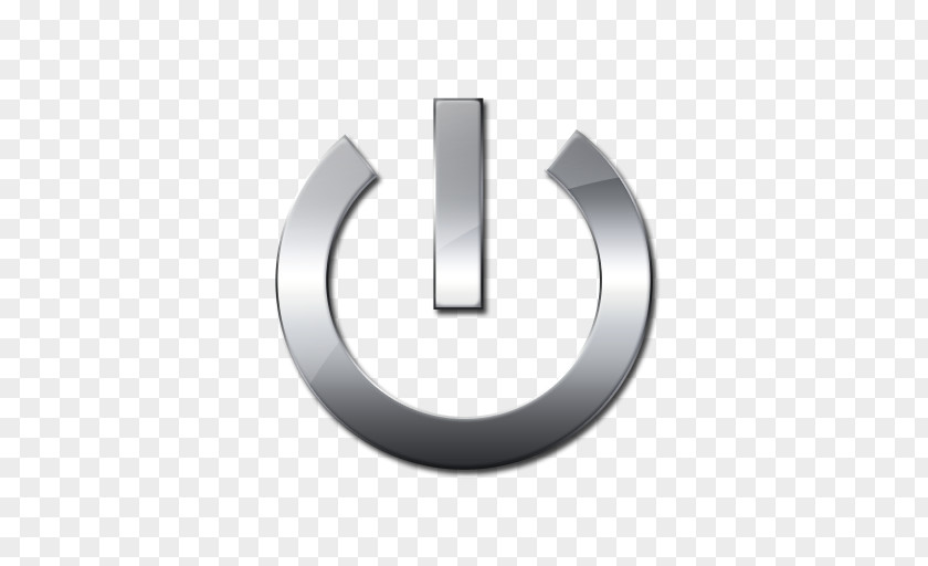 Metallic Power Button Icon Symbol PNG