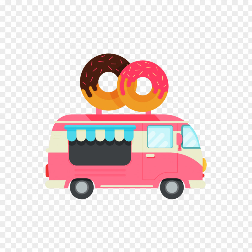 Red Donkey Dining Car Doughnut Cartoon PNG