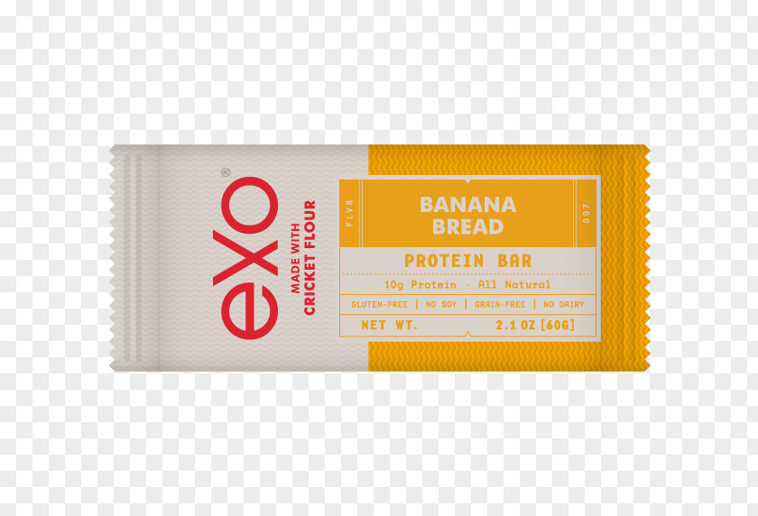 Banana Bread Exo Inc Protein Bar Cricket Flour Energy PNG