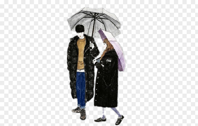Love Between Men And Women Paper Umbrella Wallpaper PNG
