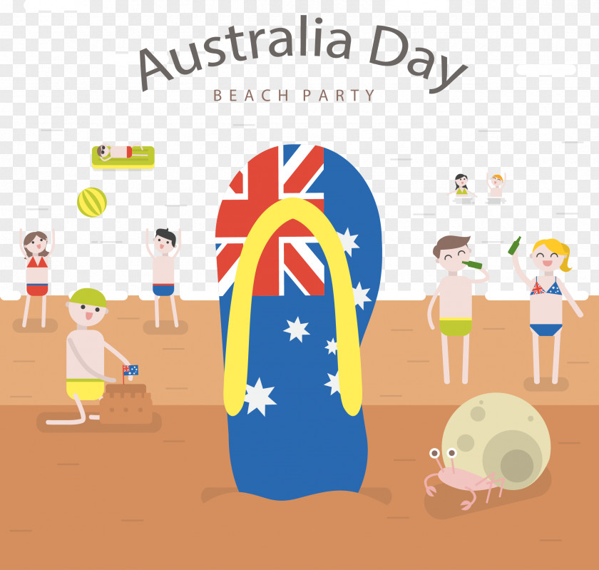 Vector Inserted In The Slippers On Beach Australia Vecteur PNG