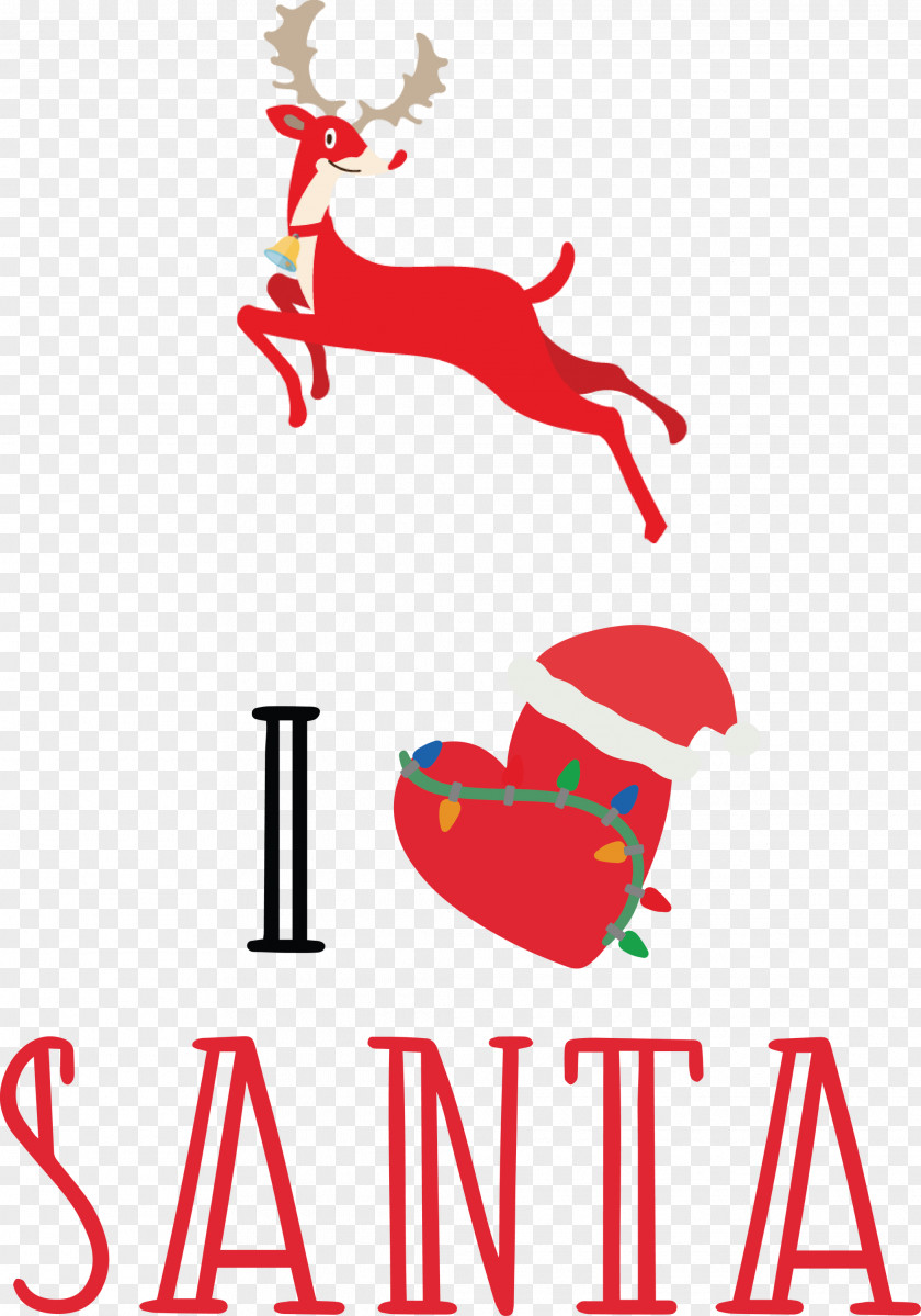 I Love Santa Christmas PNG