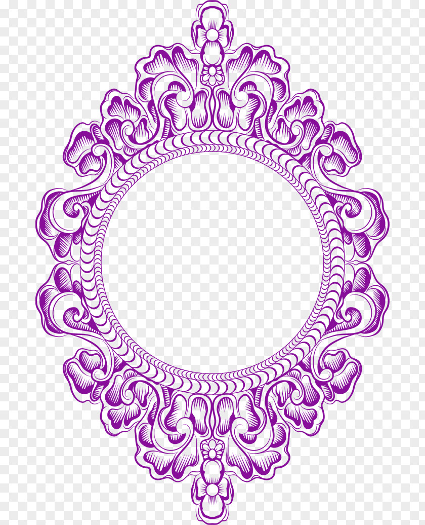 Purple Flowers Mirror Design Wedding Logo PNG
