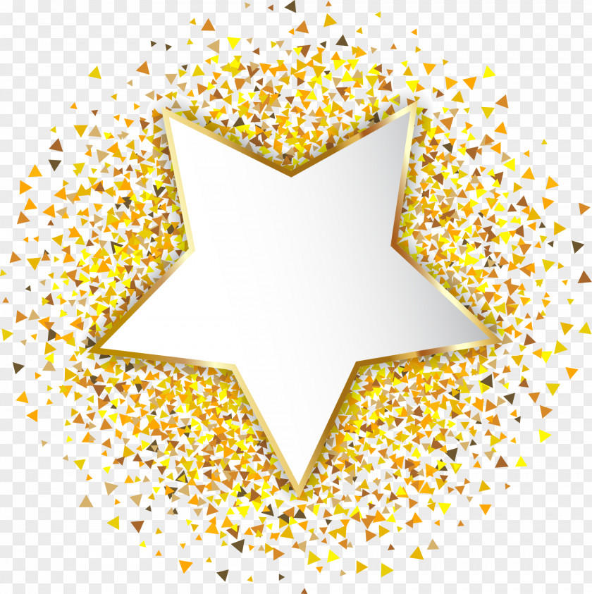 Vector Hand Painted Gold Stars PNG