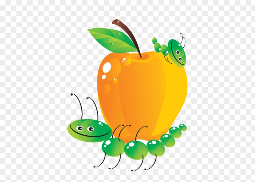 Cartoon Apple Bugs Clip Art PNG