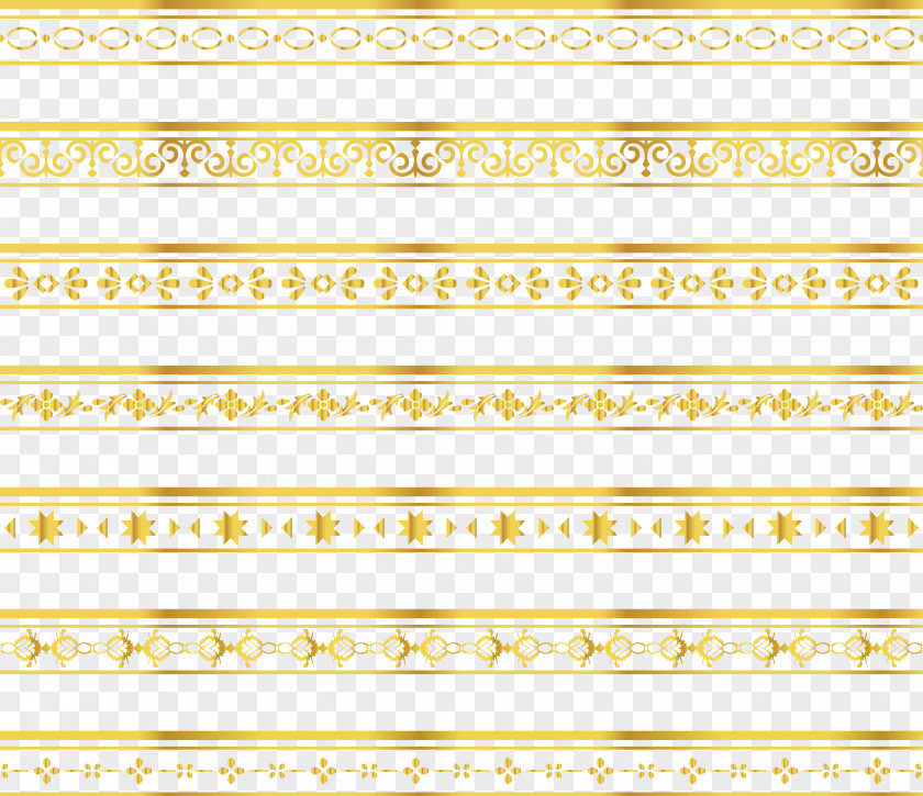 Delicate Gold Lace Border Material Yellow Pattern PNG