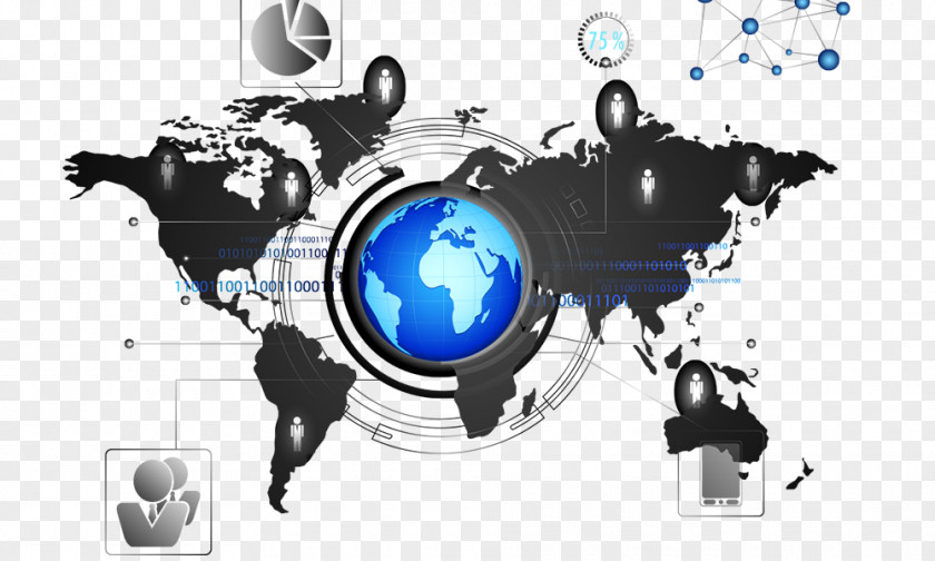 Network Technology World Map Illustration PNG