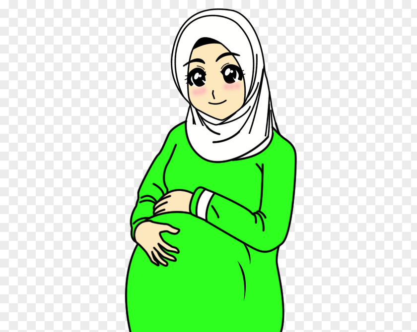 Pregnancy Pregnant Mommy Cartoon Muslim Midwifery PNG