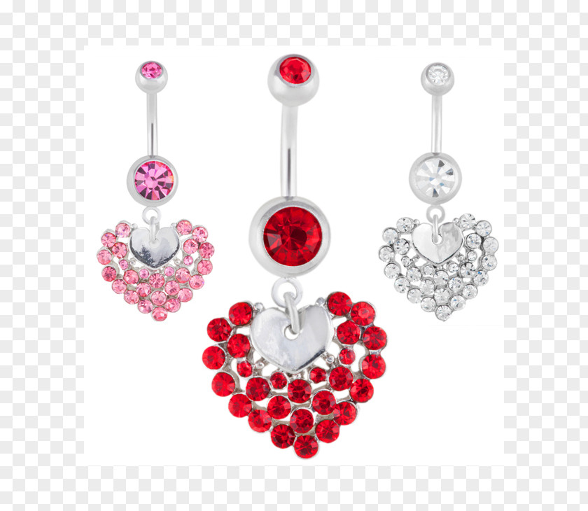 Ruby Earring Body Jewellery PNG
