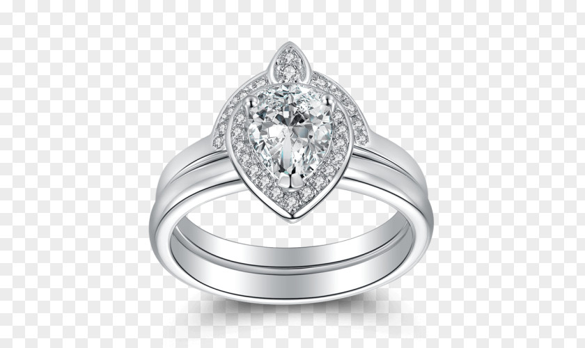 Two Silver Wedding Rings Ring Engagement Diamond PNG