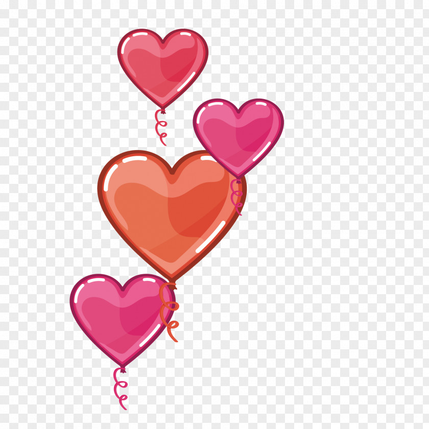 Vector Watercolor Love Heart Valentine's Day Clip Art PNG
