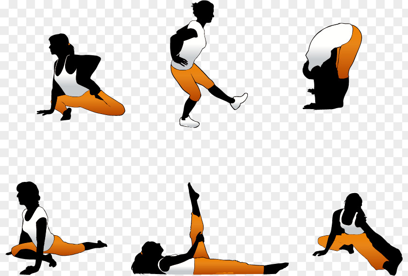 Fitness Silhouette Figures Clip Art PNG