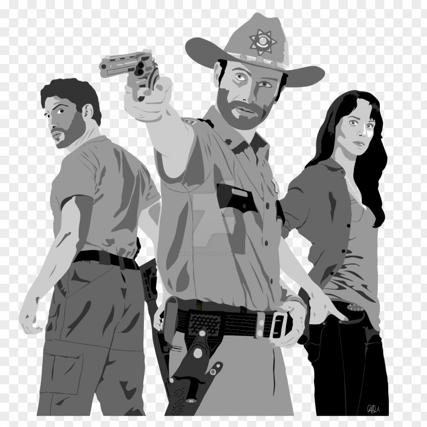 Walking Dead Cast T-shirt Digital Art Canvas Print Pop PNG