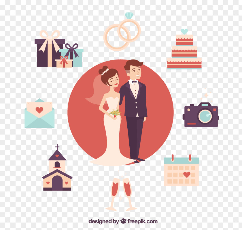 Vector Elements A Lovely Couple Wedding Cartoon Animation PNG