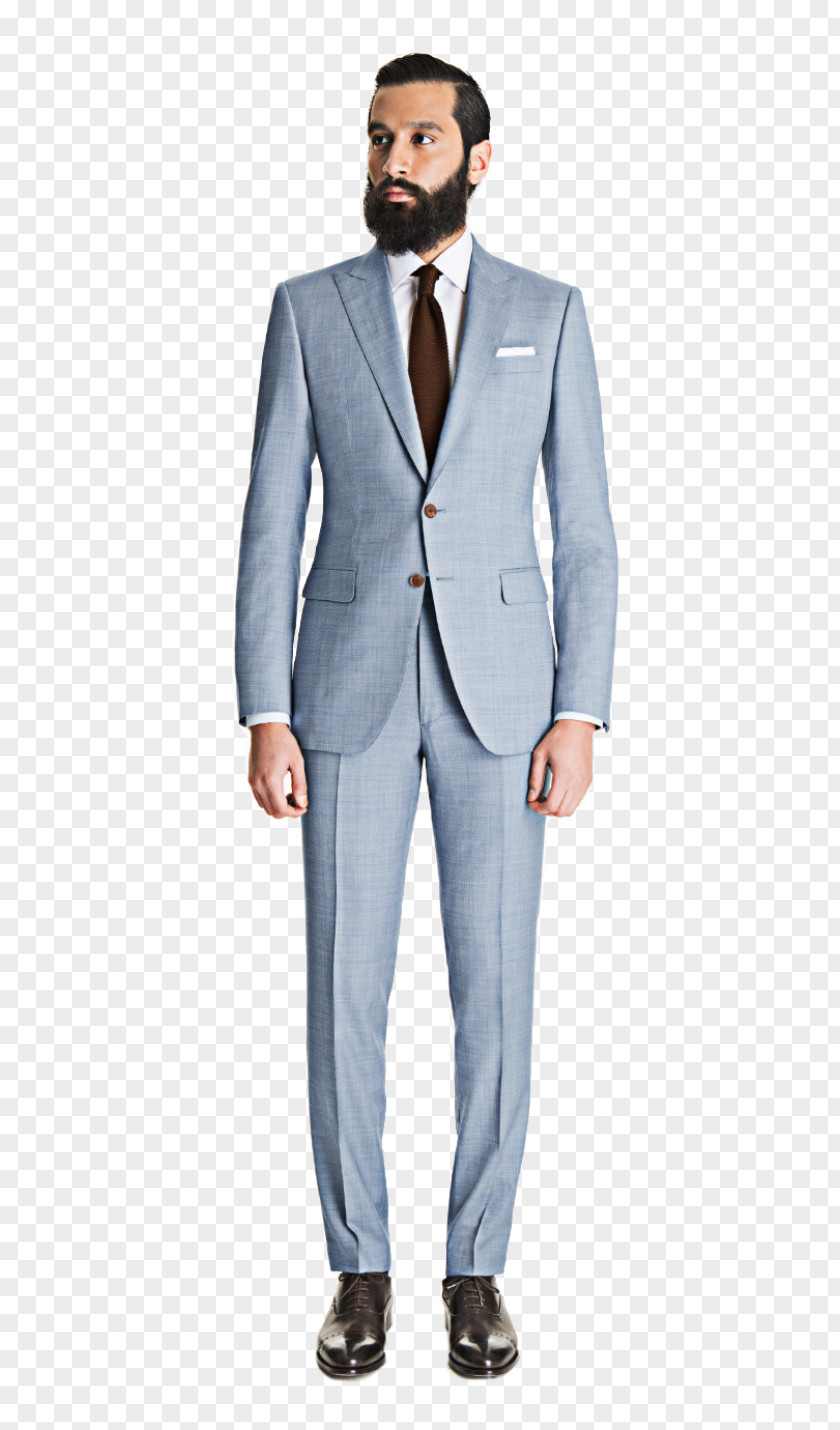 Suit Tuxedo Grey Sharkskin Light Blue PNG