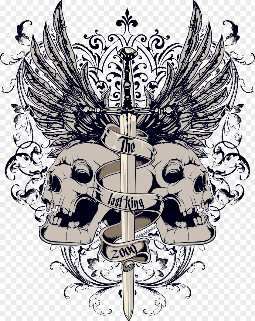 Sword And Skull T-shirt PNG