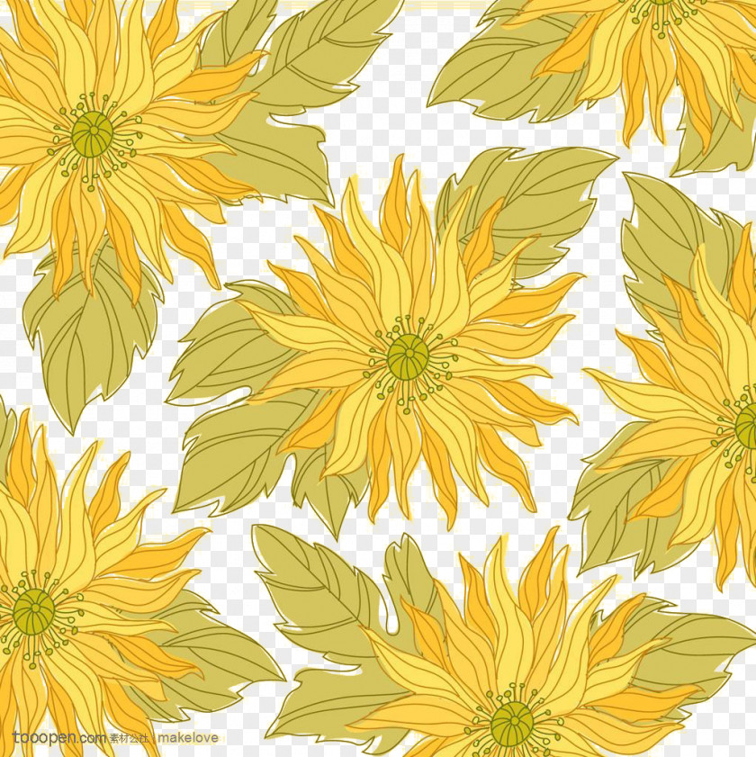 Chrysanthemum Decorative Patterns Clip Art PNG