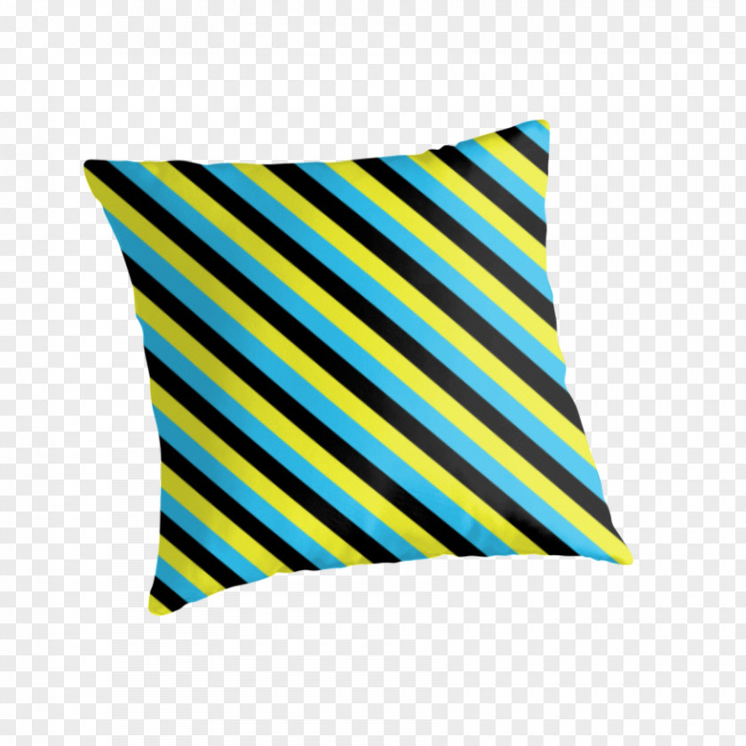 Striped Material Throw Pillows Cushion Turquoise Teal Yellow PNG