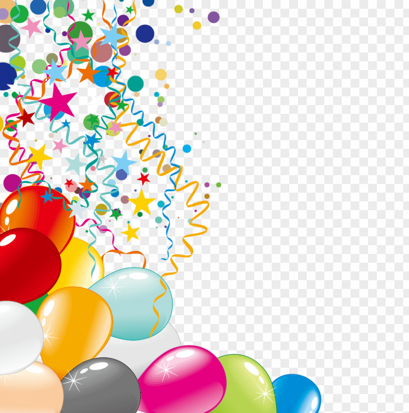 Colored Balloons Element Vector Confetti Balloon Party Carnival PNG