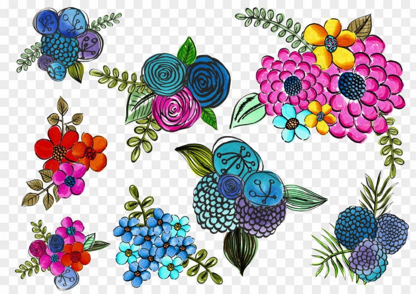 Ods Background Grape Floral Design Pattern Flower PNG