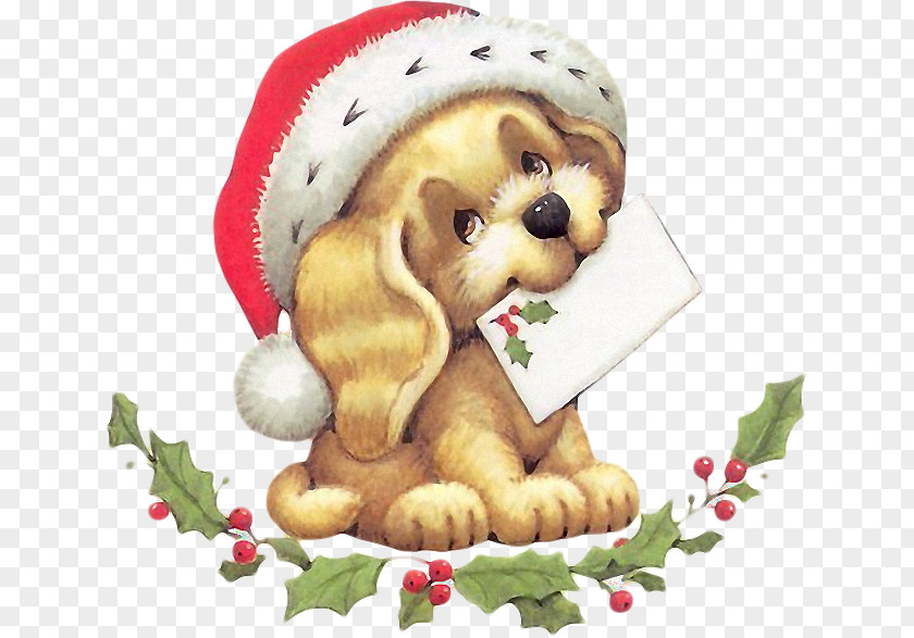 Puppy Dog Santa Claus Christmas Clip Art PNG
