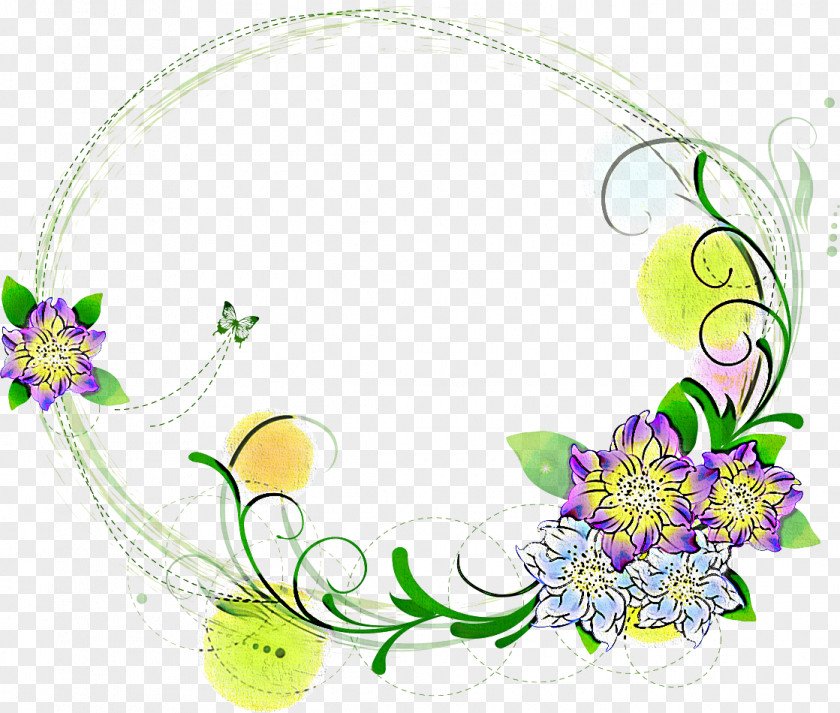 Flower Circle Frame Floral PNG