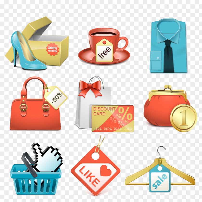 Goods Elements Collection Icon Design PNG