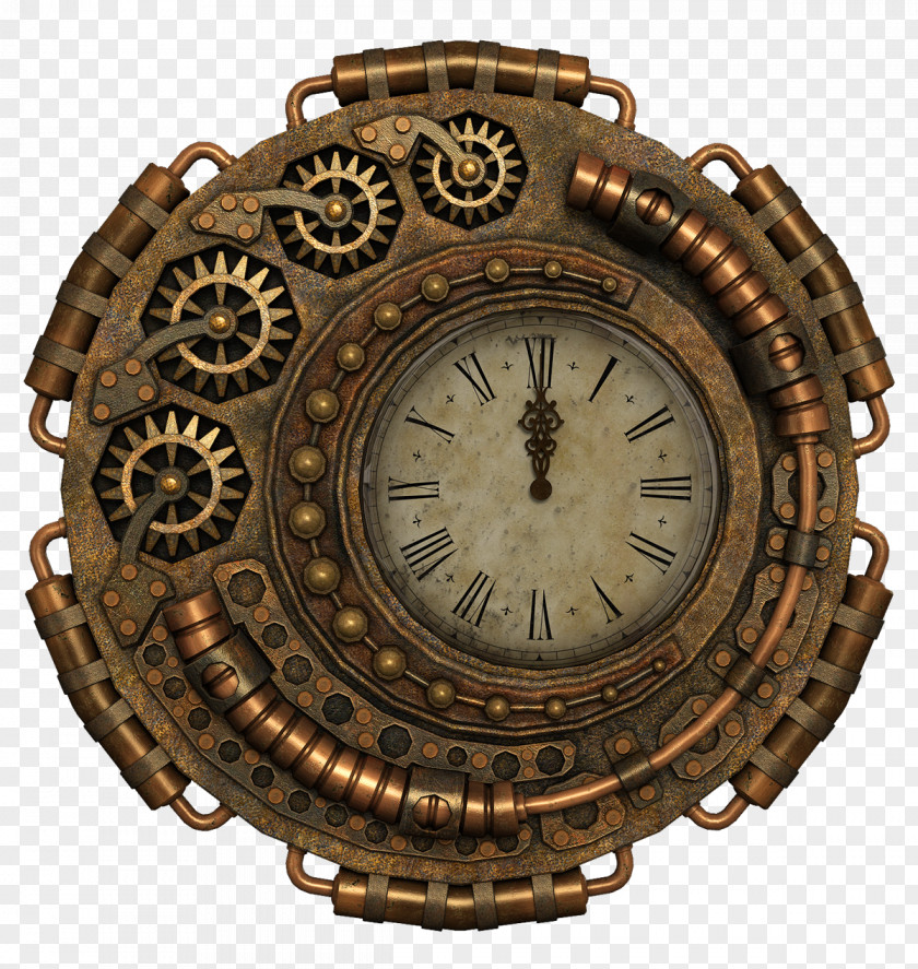 Old Clock Steampunk Pixabay Illustration PNG