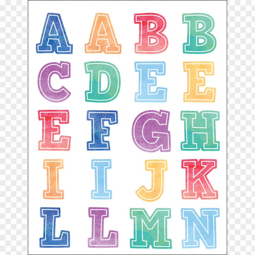 Watercolor Alphabet Sticker Wall Decal Graphic Design Pattern PNG