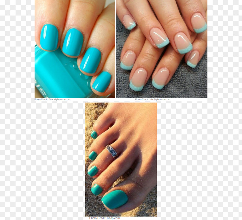 Enjoy The Summer Heat Blue Nails Franske Negle Manicure Estética De Uñas PNG