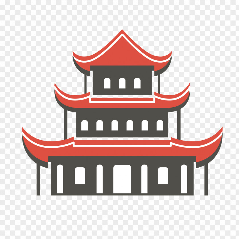 Japan Japanese Tower China Temple Drawing PNG