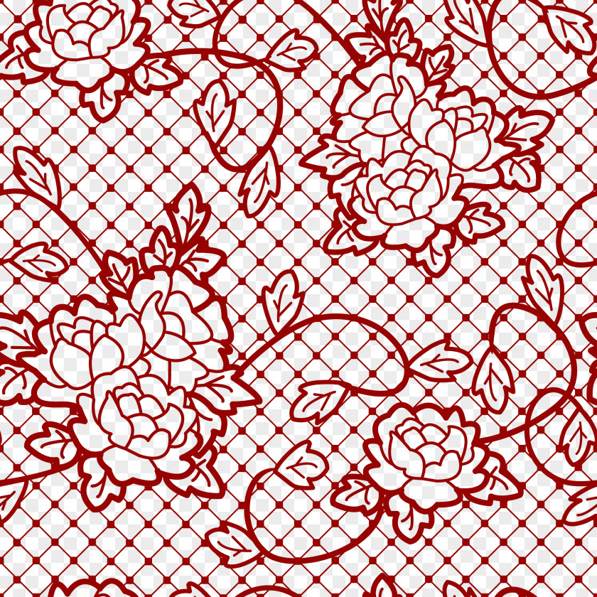 Transparent Decorative Lace With Roses Picture Clip Art PNG