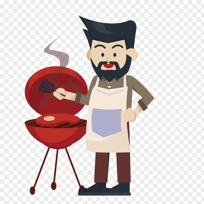 Vector Barbecue Man Asado PNG